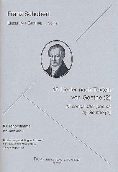 15 Lieder nach Texten von Goethe Band 2für Tenor und Gitarre