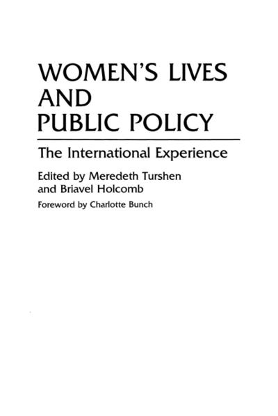 Women's Lives and Public Policy - Briavel Holcomb