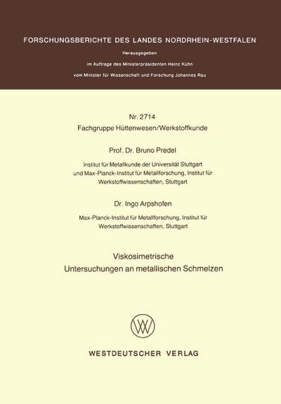 Viskosimetrische Untersuchungen an metallischen Schmelzen