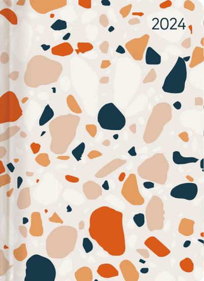Mini-Buchkalender Style Terrazzo 2024 - Taschen-Kalender A6 - Elefant - Day By Day - 352 Seiten - Notiz-Buch - Alpha Edition