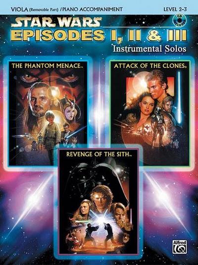 Star Wars: Episodes I, II & III, w. Audio-CD, for Viola and Piano Accompaniment