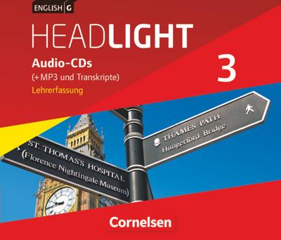 English G Headlight - Allgemeine Ausgabe - Band 3: 7. Schuljahr, Audio-CDs (Vollfassung) - Audio-Dateien auch als MP3