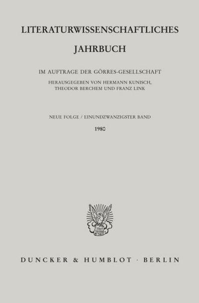 Literaturwissenschaftliches Jahrbuch