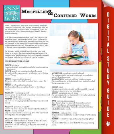 Misspelled And Confused Words (Speedy Study Guide)