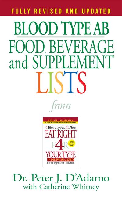Blood Type AB Food, Beverage and Supplement Lists