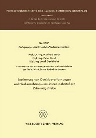 Bestimmung von Getriebeverformungen und Flankenrichtungskorrekturen mehrstufiger Zahnradgetriebe