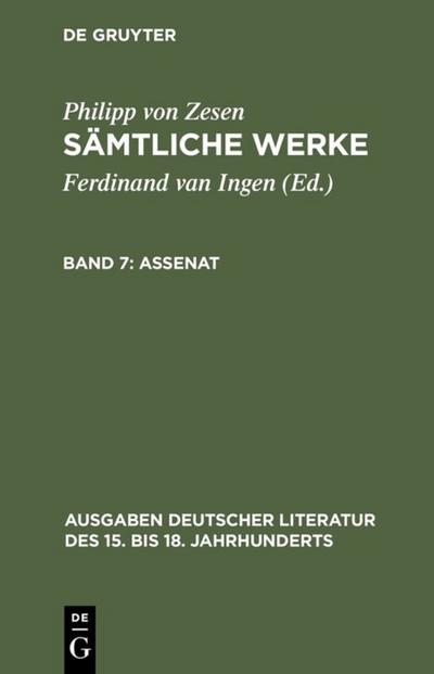 Philipp von Zesen: Sämtliche Werke Assenat
