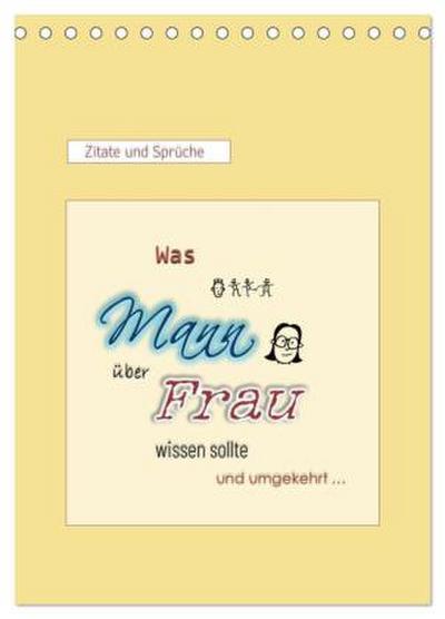 Was Mann über Frau wissen sollte und umgekehrt ... (Tischkalender 2026 DIN A5 hoch), CALVENDO Monatskalender