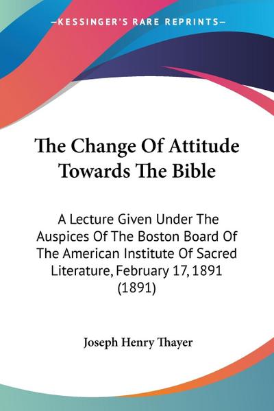 The Change Of Attitude Towards The Bible