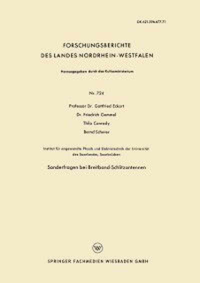 Sonderfragen bei Breitband-Schlitzantennen
