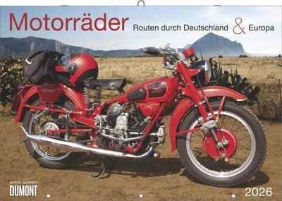 Motorräder & Routen 2026 - Broschürenkalender - mit Schulferientabelle - Format 42 x 29 cm