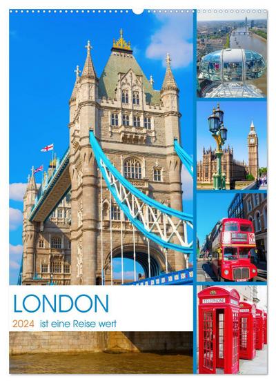 London ist eine Reise wert (Wandkalender 2024 DIN A2 hoch), CALVENDO Monatskalender