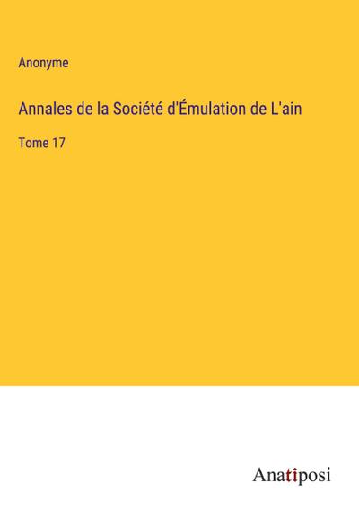 Annales de la Société d’Émulation de L’ain