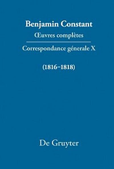 Correspondance générale 1816–1818