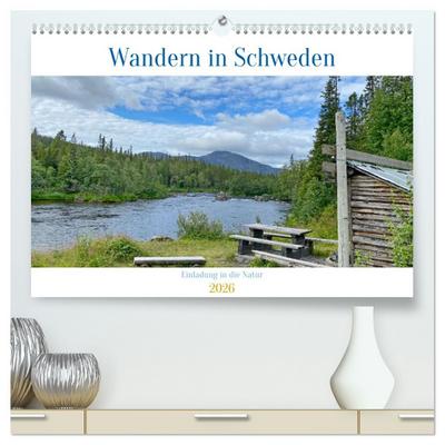 Wandern in Schweden - Einladung in die Natur (hochwertiger Premium Wandkalender 2026 DIN A2 quer), Kunstdruck in Hochglanz