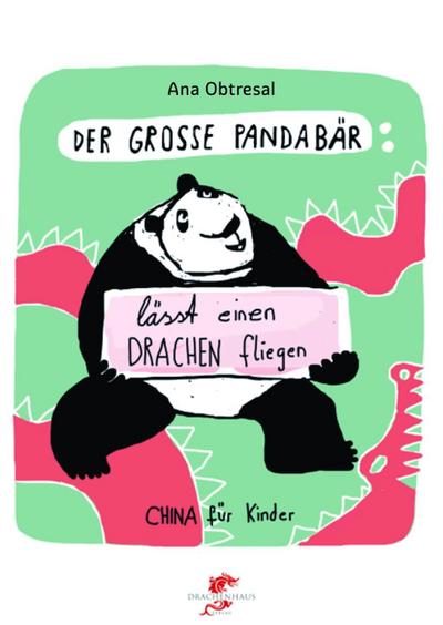 Der große Panda lässt einen Drachen fliegen