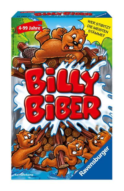 Ravensburger 23280 - Billy Biber, Mitbringspiel für 1-4 Spieler, Kinderspiel ab 4 Jahren, kompaktes Format, Reisespiel