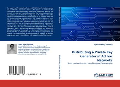 Distributing a Private Key Generator in Ad hoc Networks