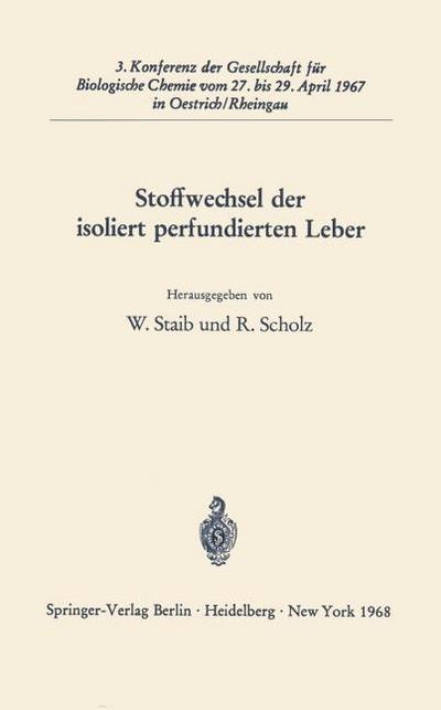 Stoffwechsel der isoliert perfundierten Leber