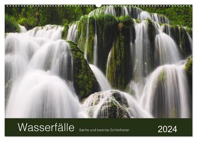 WASSERFÄLLE - Sanfte und tosende Schönheiten (Wandkalender 2024 DIN A2 quer), CALVENDO Monatskalender