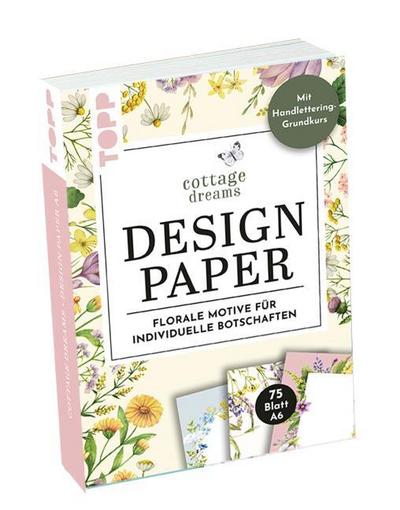 Handlettering Design Paper Block Cottage Dreams A6: Florale Motive