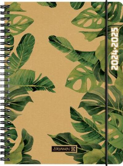 Schülerkalender 2024/2025 "Jungle Leaves", 2 Seiten = 1 Woche, A5, 208 Seiten
