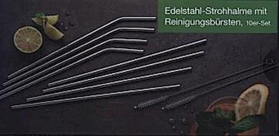 Edelstahl-Strohhalme und Reinigungsbürst