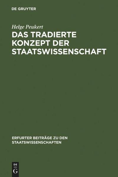 Das tradierte Konzept der Staatswissenschaft
