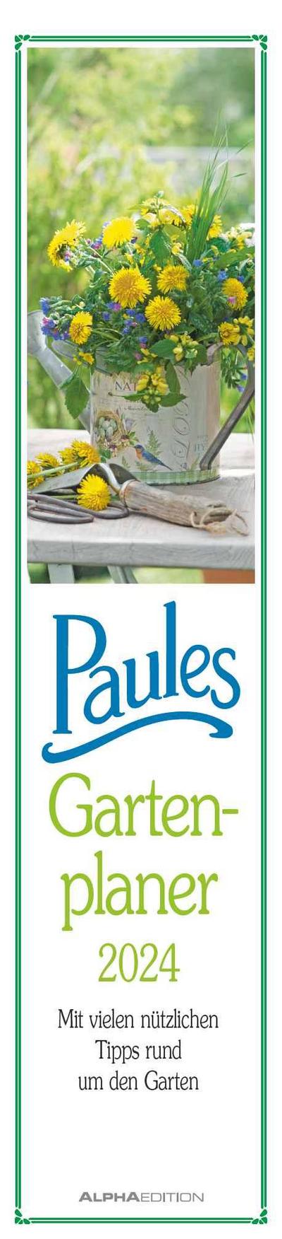 Paules Gartenplaner 2024 - Streifenplaner - Wandplaner - Küchen-Kalender - 11,3x49,5