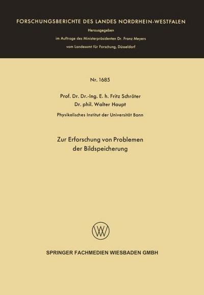 Zur Erforschung von Problemen der Bildspeicherung