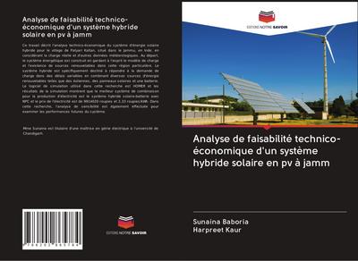 Analyse de faisabilité technico-économique d’un système hybride solaire en pv à jamm