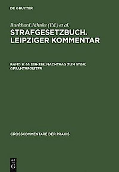 §§ 339-358; Nachtrag zum StGB; Gesamtregister