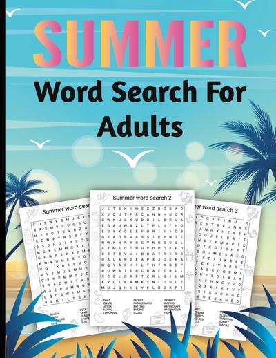 Summer Word Search Large Print