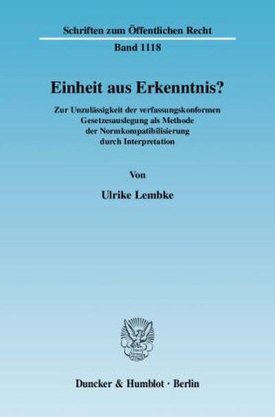 Einheit aus Erkenntnis?