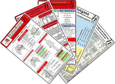 Intensiv-Station Karten-Set - Analgesie & Sedierung, Blutgase & Differentialdiagnose, Herzrhythmusstörungen, Inkompatibilitäten intravenöser Medikamente, Reanimation