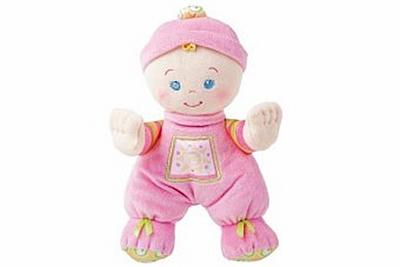 Fisher-Price N0663 - Meine Erste Puppe weiche Babypuppe ab Geburt, maschinenwaschbar mit Rasselgeräuschen