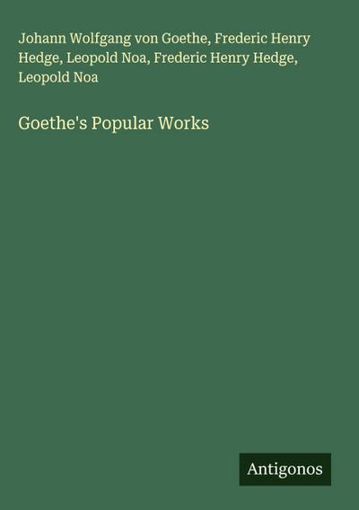 Goethe’s Popular Works