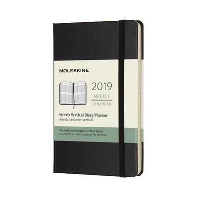 Moleskine Wochenkalender, 12 Monate, 2019, Pocket/A6, Vertikal, Hard Cover, Schwarz