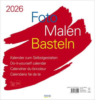 Foto-Malen-Basteln Bastelkalender weiß groß 2026