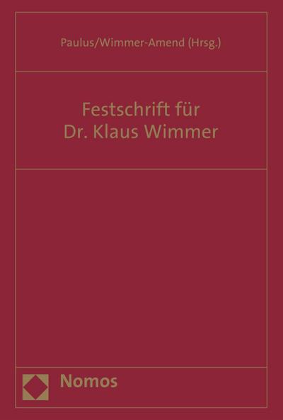 Festschrift für Dr. Klaus Wimmer