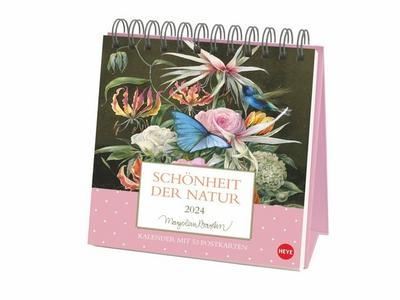 Marjolein Bastin: Schönheit der Natur Premium-Postkartenkalender 2024. Hochwertiger Tisch-Kalender mit 53 liebevoll illustrierten Postkarten. Kleiner Kalender 2024 zum Aufstellen.