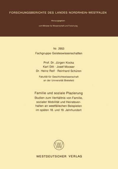 Familie und soziale Plazierung