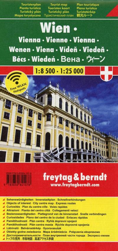 Wien, Stadtplan 1:25.000 / 1:10.000, Touristenplan, freytag & berndt