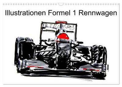 Illustrationen Formel 1 Rennwagen (Wandkalender 2026 DIN A3 quer), CALVENDO Monatskalender