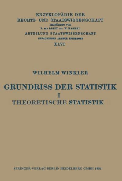 Grundriss der Statistik I Theoretische Statistik
