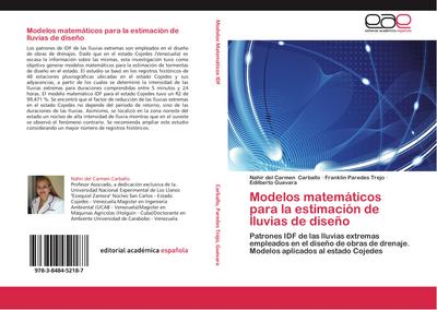 Modelos matemáticos para la estimación de lluvias de diseño