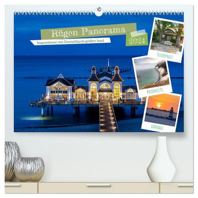 Rügen Panorama (hochwertiger Premium Wandkalender 2024 DIN A2 quer), Kunstdruck in Hochglanz