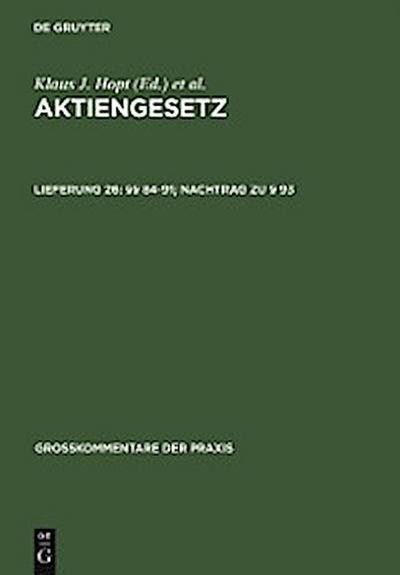 §§ 84-91; Nachtrag zu § 93