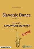 Saxophone Quartet: Slavonic Dance no.1 by Dvořák (score)