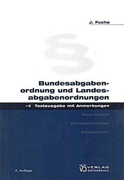 Bundesabgabenordnung und Landesabgabenordnungen